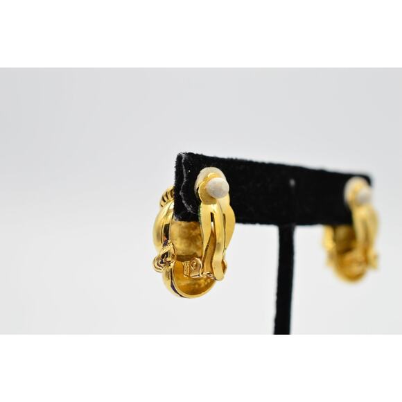 Fernando Originals Vintage Clip On Earrings Gold Puffy Chunky Signed NOS 80s 9G - Picture 6 of 8